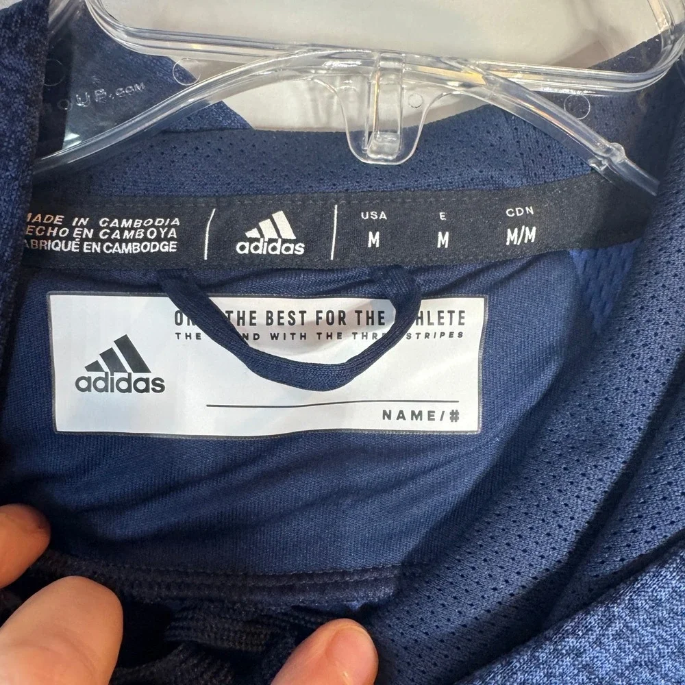 Adidas Baseball Hoodie Sweatshirt Men's Medium Blue ClimaWarm Athletic‎ Pullover